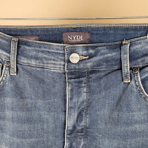 NYDJ Marilyn Straight Fantasy Jeans High Rise Ankle Blue Size 18 NWT - Picture 9 of 14